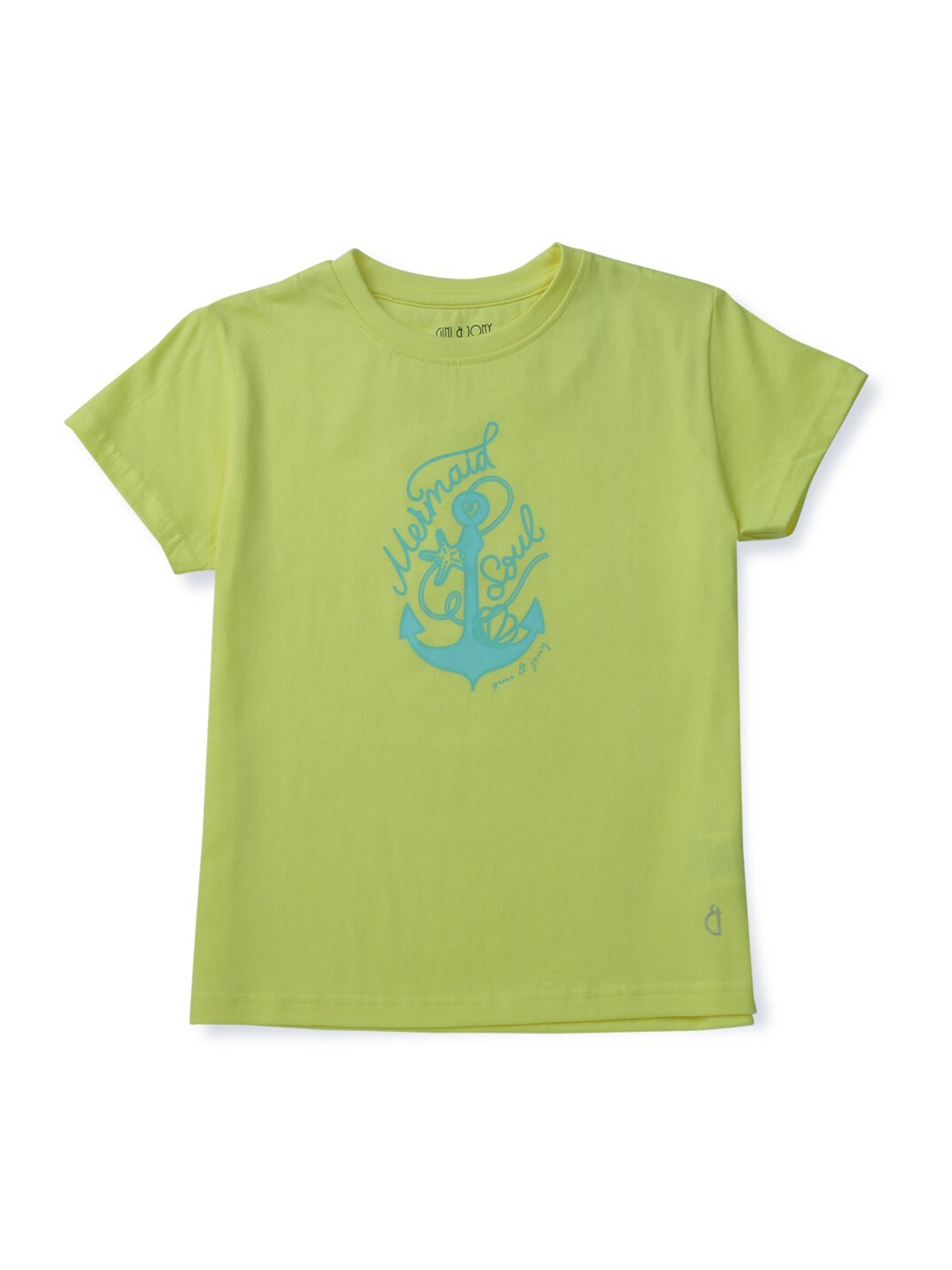 

Gini and Jony Infants Girls Graphic Printed Cotton T-shirt, Green