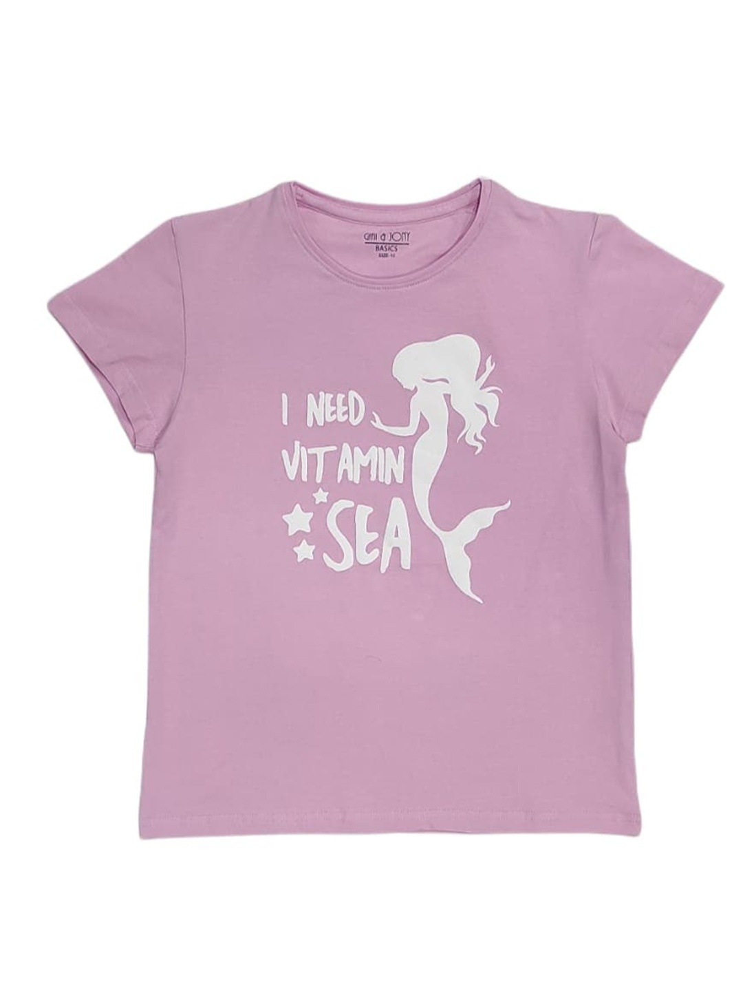 

Gini and Jony Girls Graphic Printed Round Neck Cotton T-shirt, Purple
