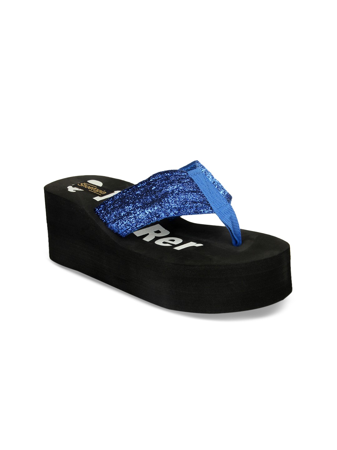 

Shoetopia Women Blue Solid Sandals