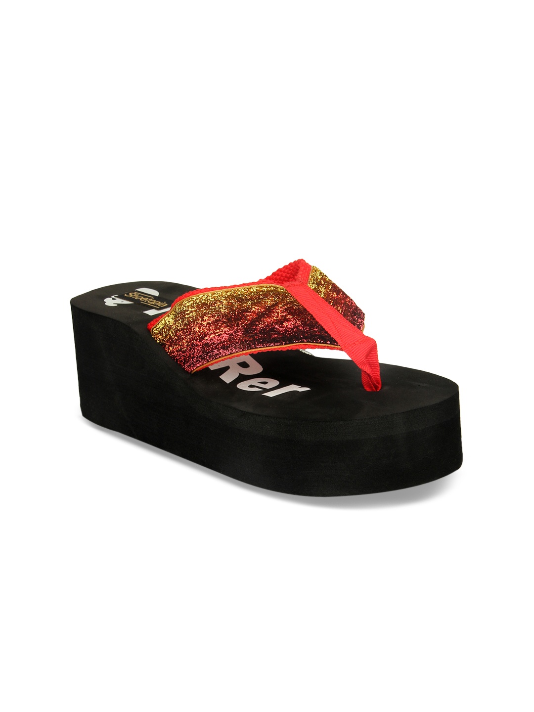 

Shoetopia Women Red Solid Sandals