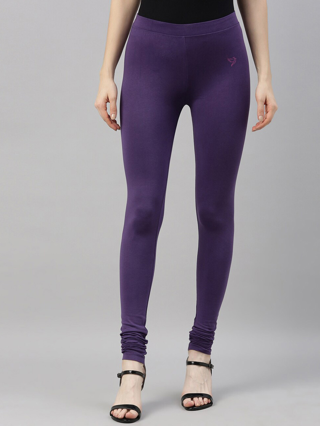 

TWIN BIRDS Women Pure Cotton Churidar Length Leggings, Purple