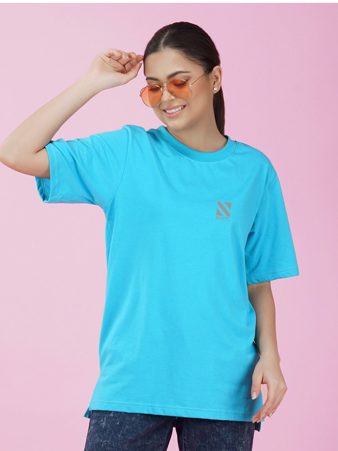 

NUSYL Round Neck Oversize T-shirt, Blue