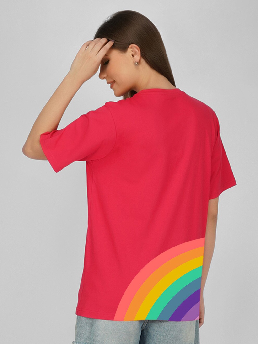 

NUSYL Colourblocked Drop-Shoulder Oversize T-shirt, Pink