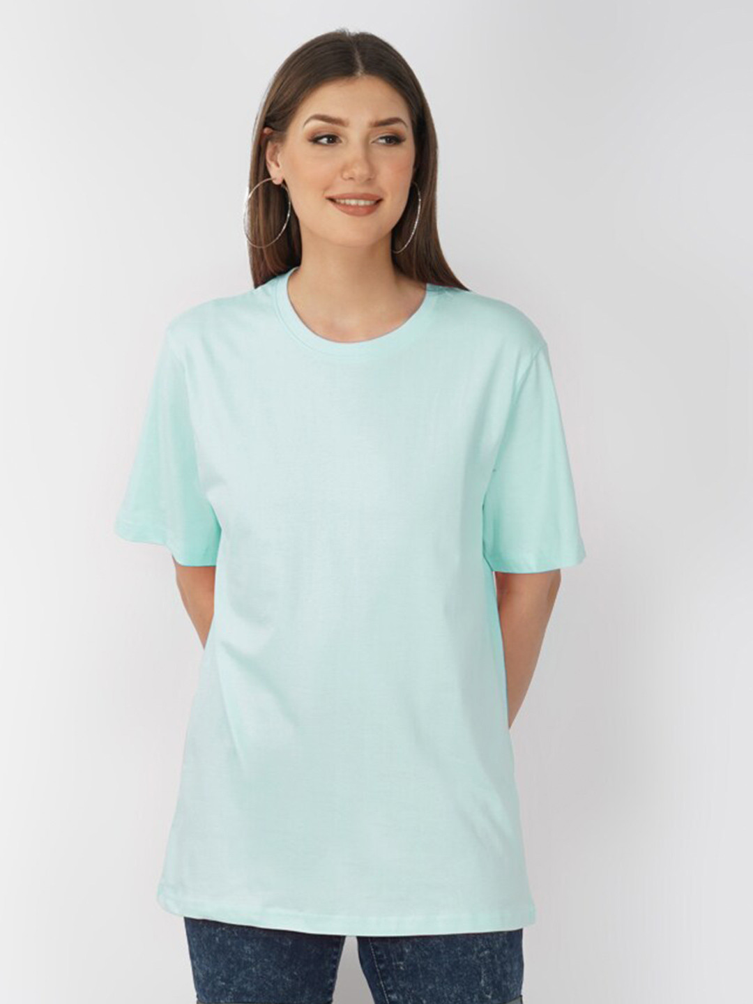 

NUSYL Colourblocked Drop-Shoulder Oversize T-shirt, Blue