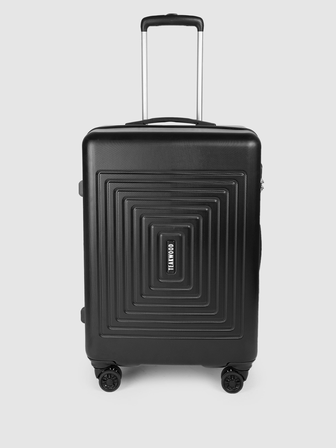 

Teakwood Leathers Echo Textured 360 Degree Rotation Hard Medium Trolley Bag - 65 CM, Black