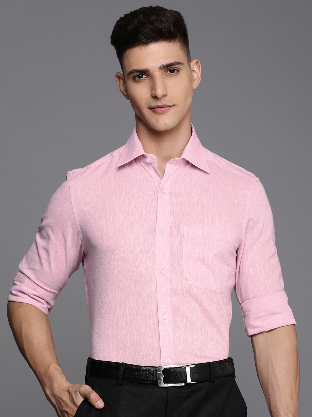 

Louis Philippe Men Pink Opaque Formal Shirt