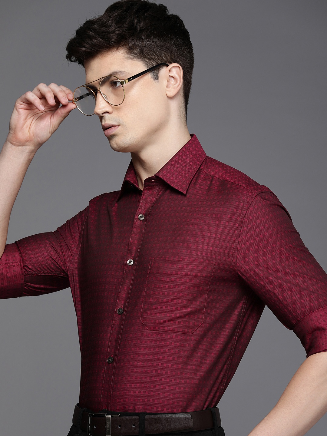 

Louis Philippe Pure Cotton Formal Shirt, Maroon