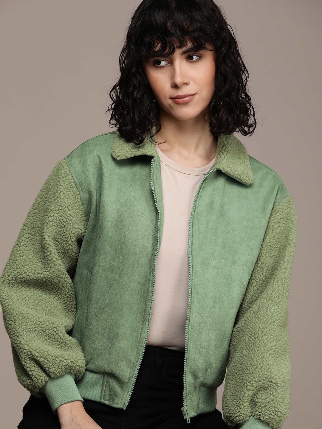 

French Connection Bomber Jacket, Green