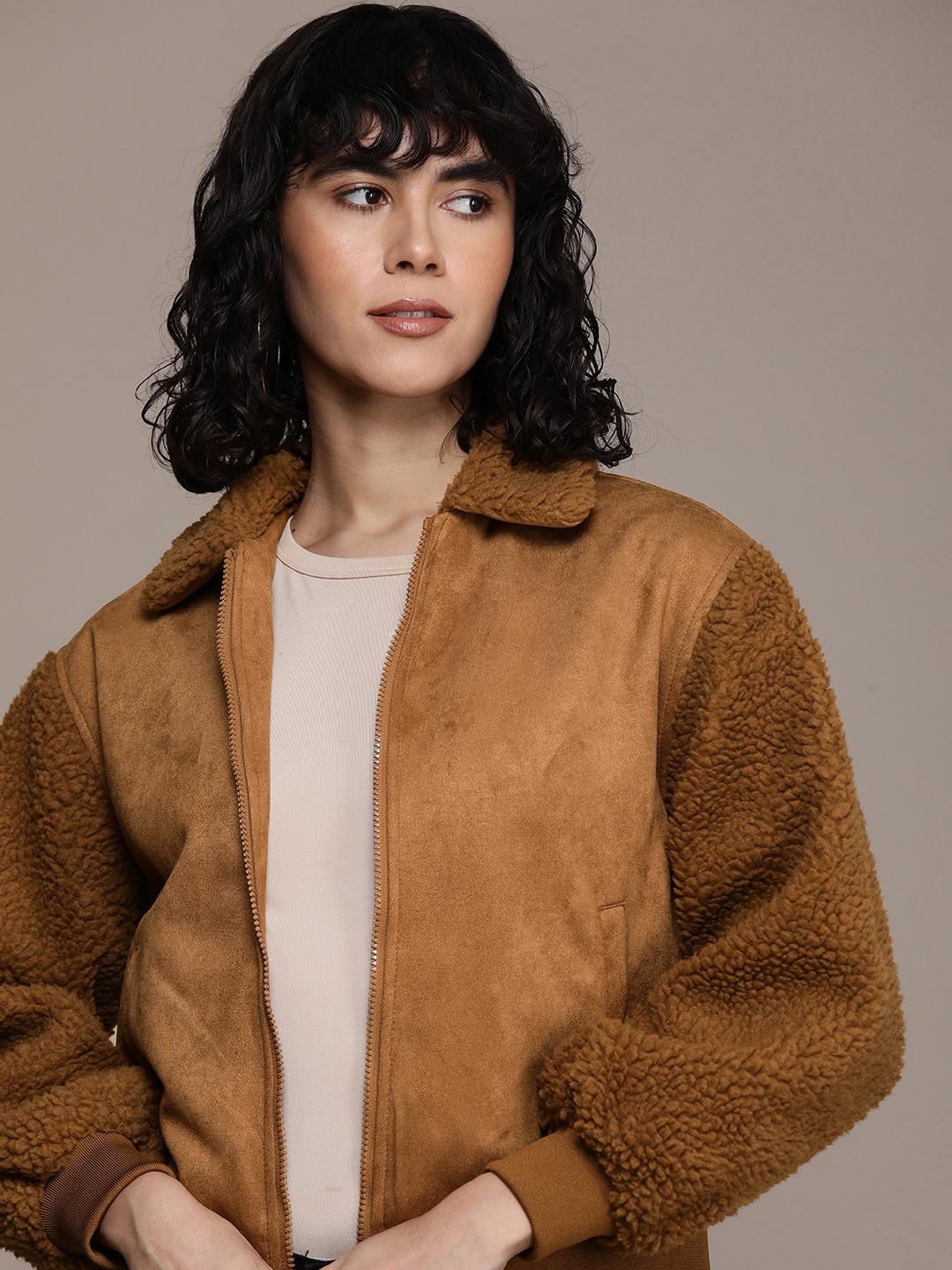 

French Connection Bomber Jacket, Brown