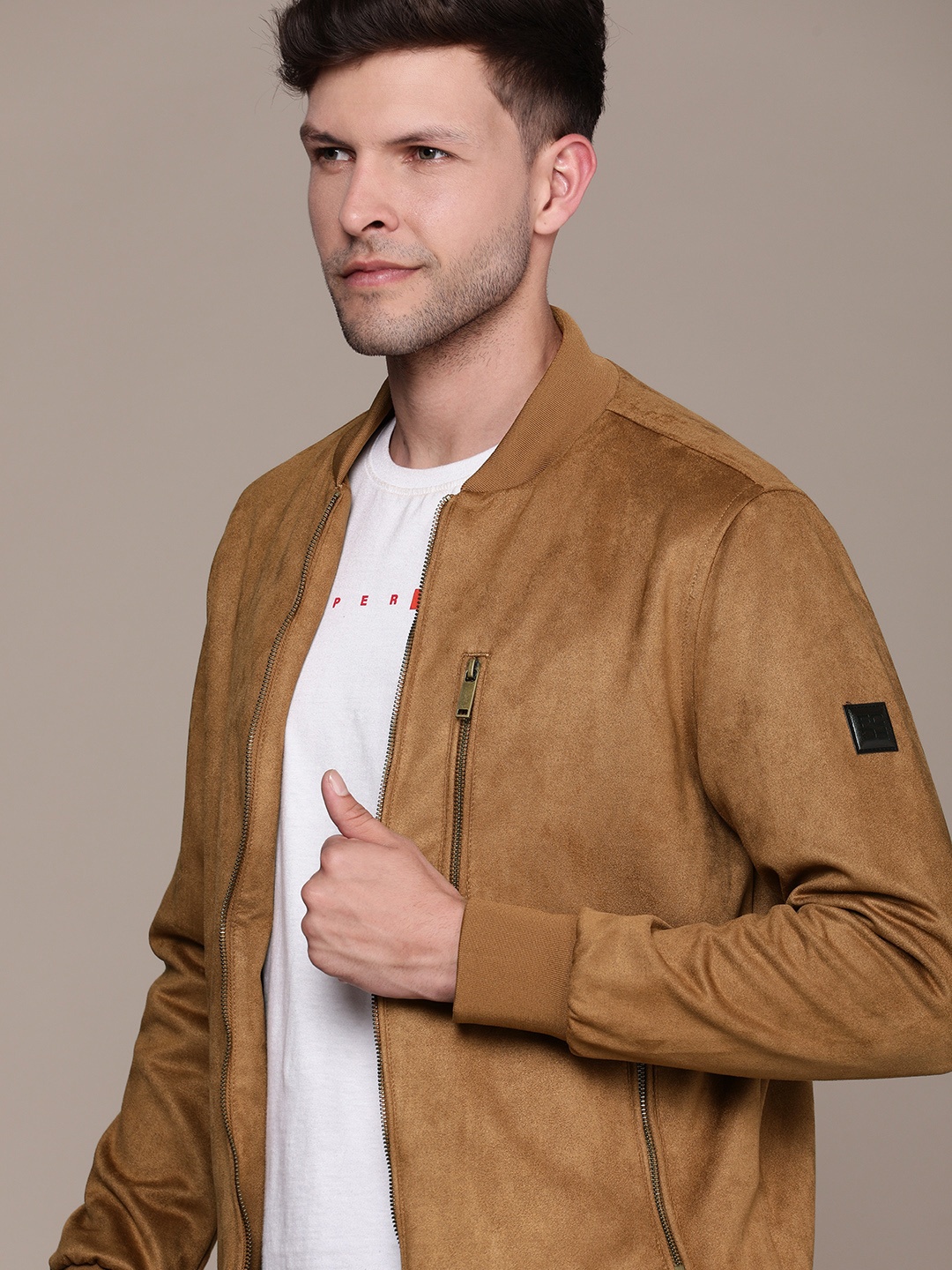 

French Connection Solid Long Sleeves Tailored Jacket, Tan