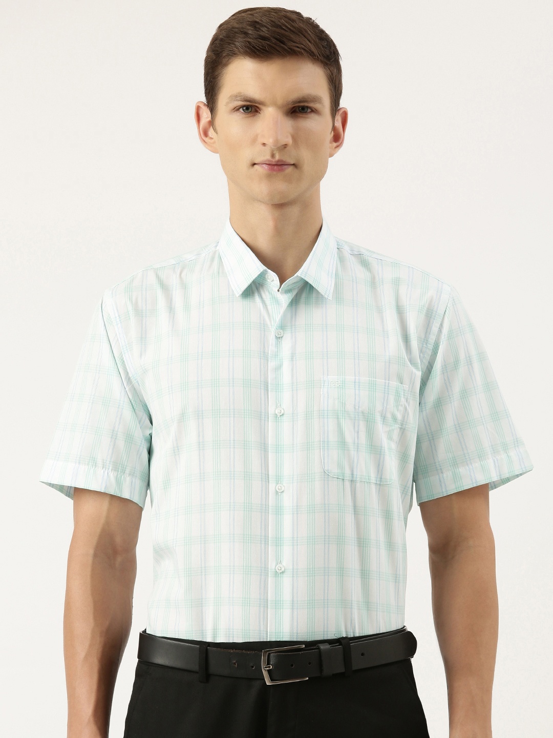 

Peter England Slim Fit Tartan Checks Formal Shirt, White