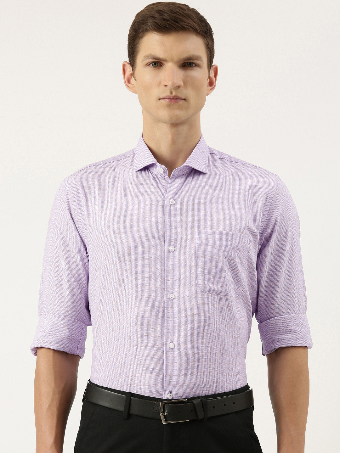 

Peter England Textured Slim Fit Formal Shirt, Lavender