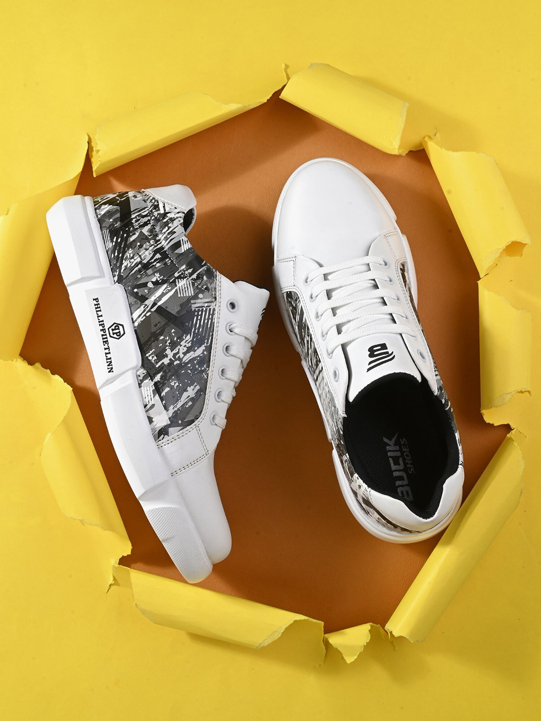 

BUCIK Men Printed Lightweight Sneakers, Grey