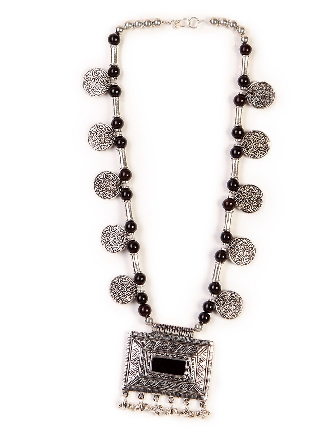 

Bamboo Tree Jewels Silver-Toned Tribal Necklace