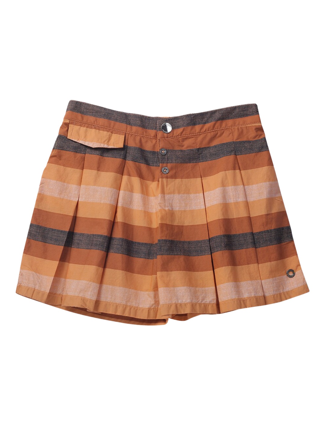 

Gini and Jony Girls Striped Mini-Length Cotton Skorts, Brown