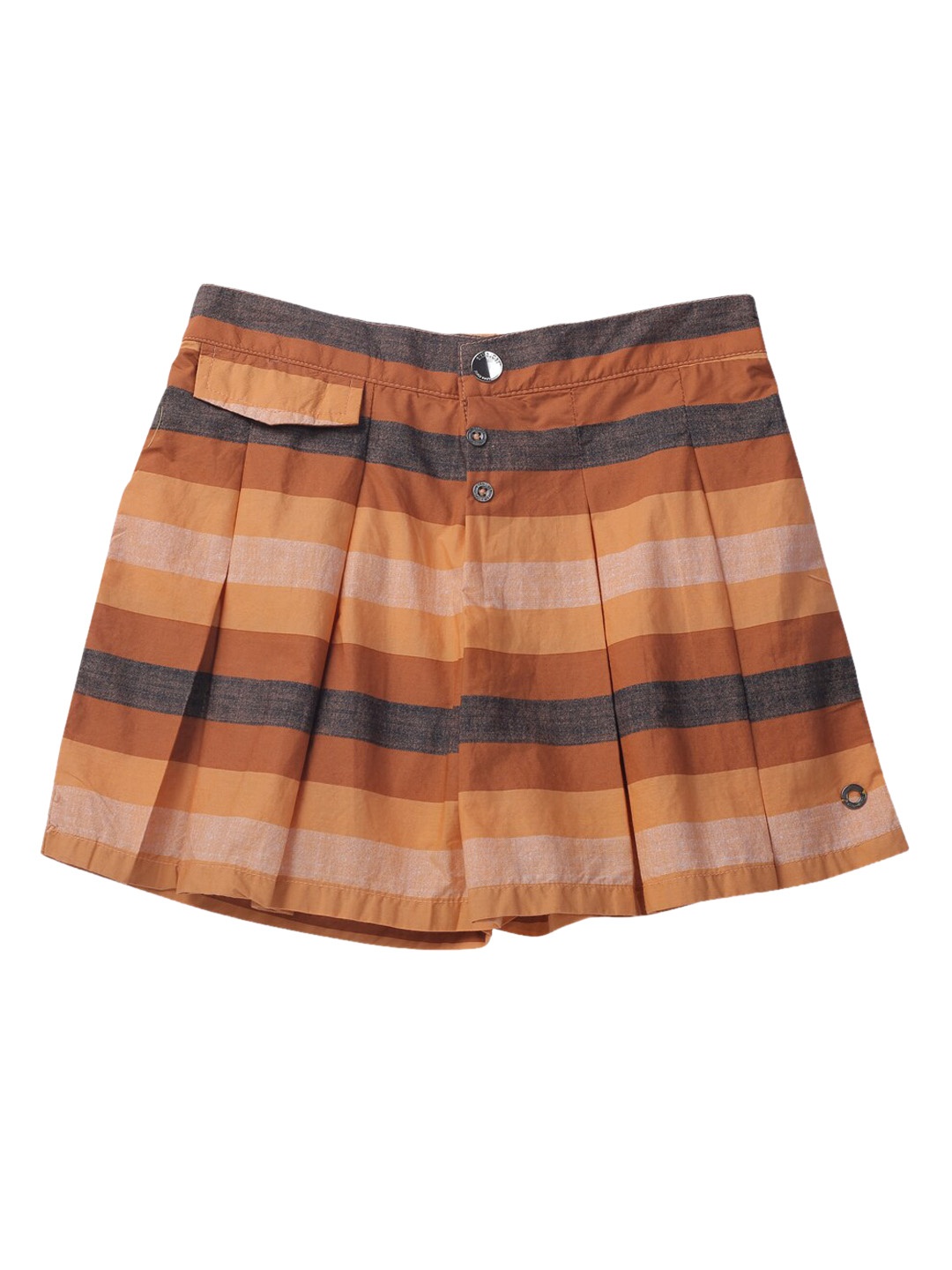 

Gini and Jony Girls Mini-Length Striped Cotton Skorts, Brown
