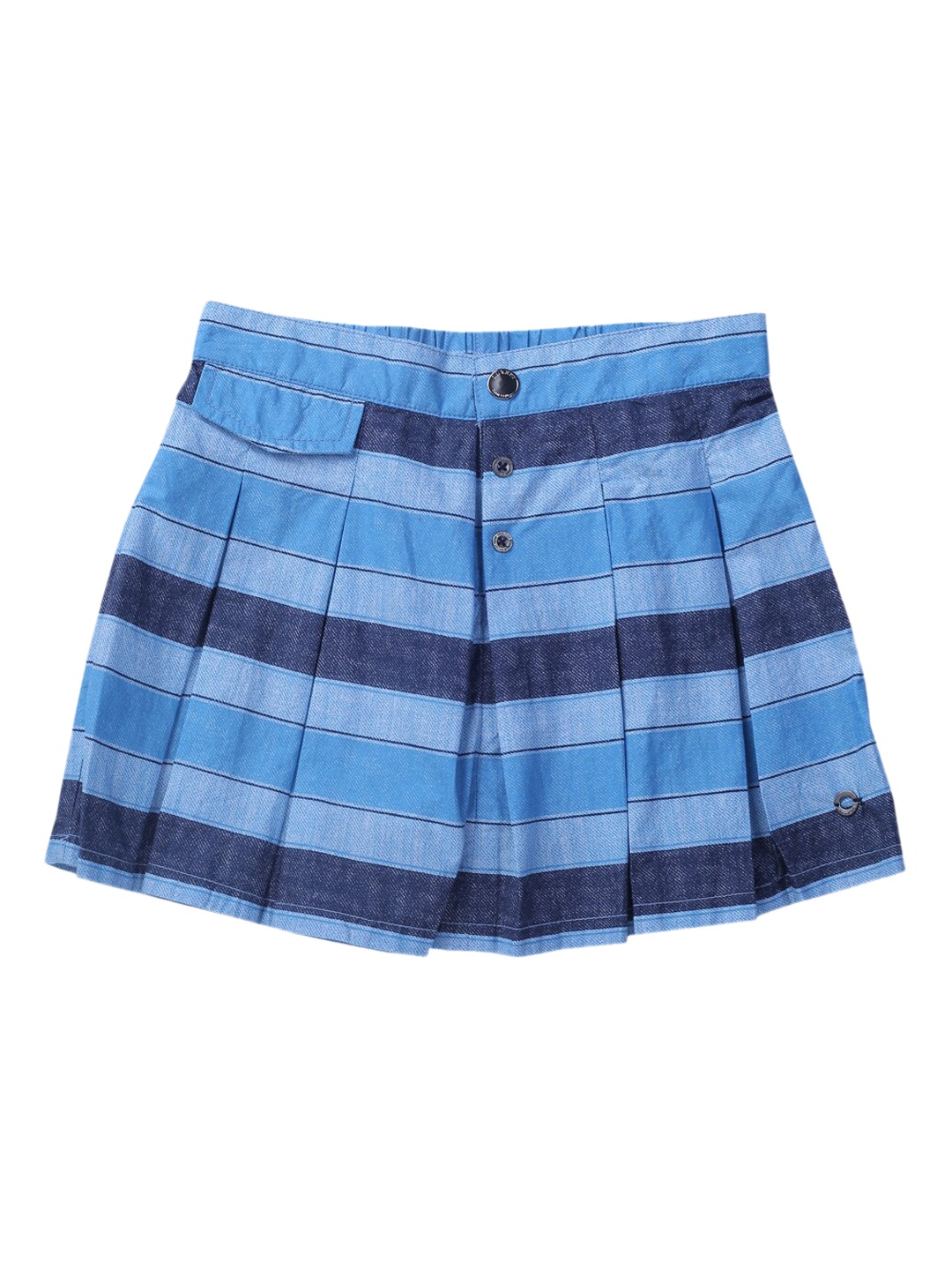 

Gini and Jony Girls Colorblocked & Striped Cotton Mini Skirt, Blue