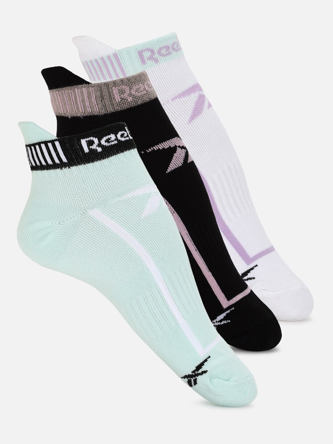 

Reebok Women Pack Of 3 Patterned Ankle-Length Socks, Sea green