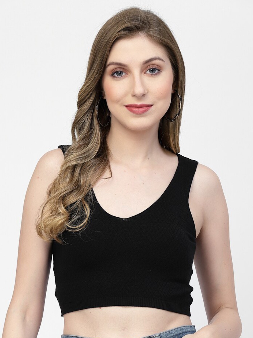 

Kalt Black Cotton Crop Top