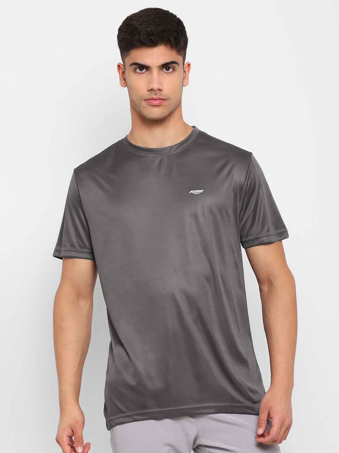 

FURO by Red Chief Round Neck Short Sleeves Outdoor Sports T-shirt, Grey