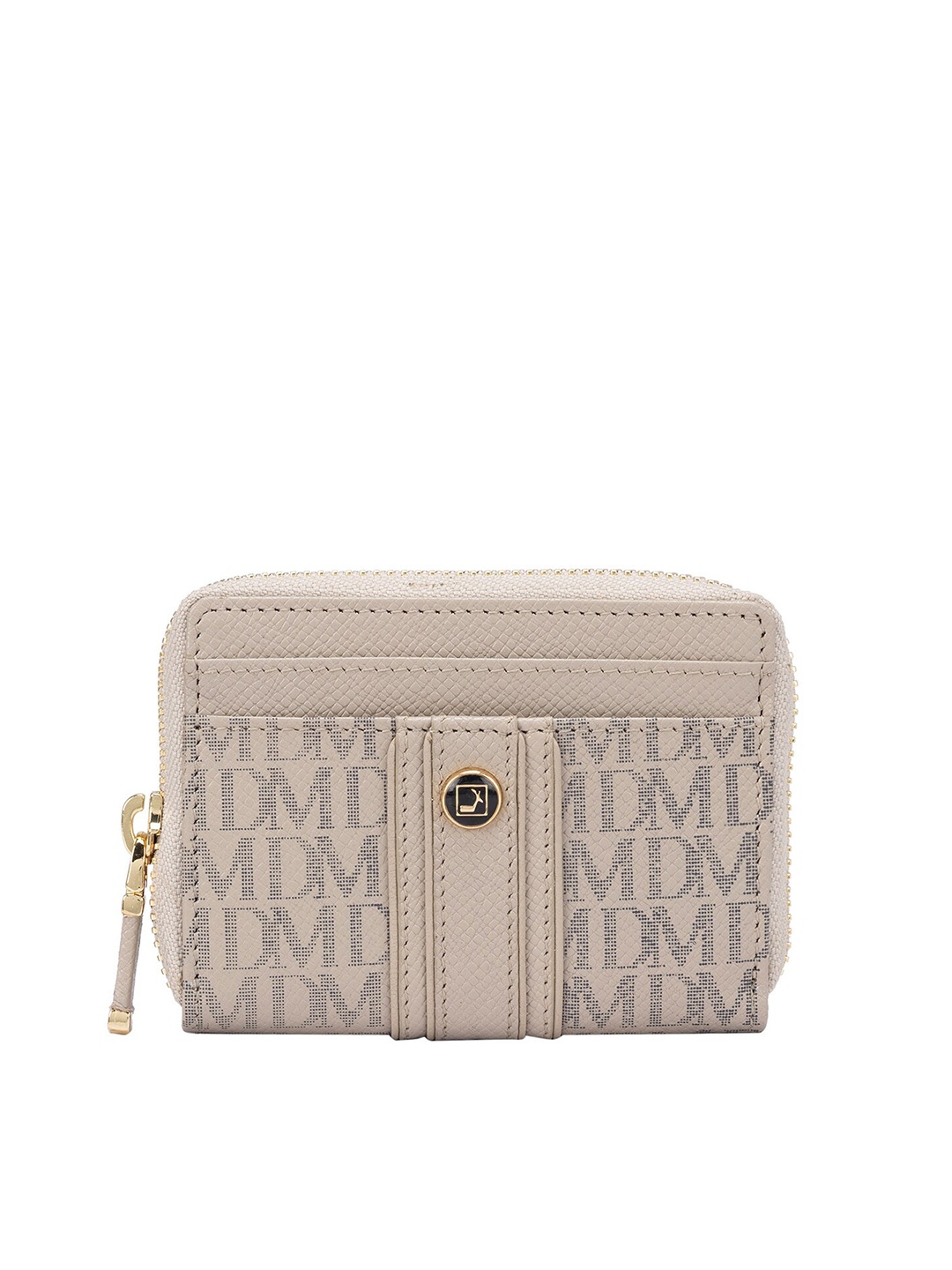 

Da Milano Women Brown Textured Zip Detail Leather Two Fold Wallet