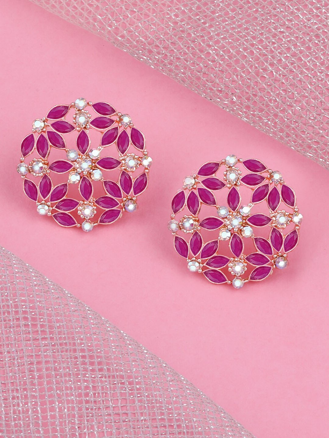 

Silver Shine Contemporary Studs Earringsv, Gold