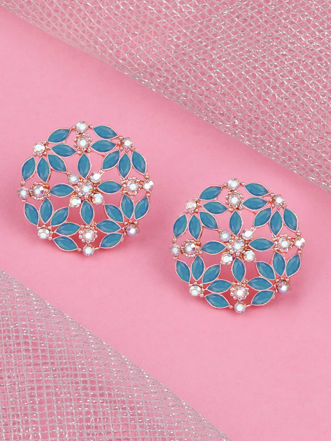 

Silver Shine Contemporary Studs Earrings, Gold