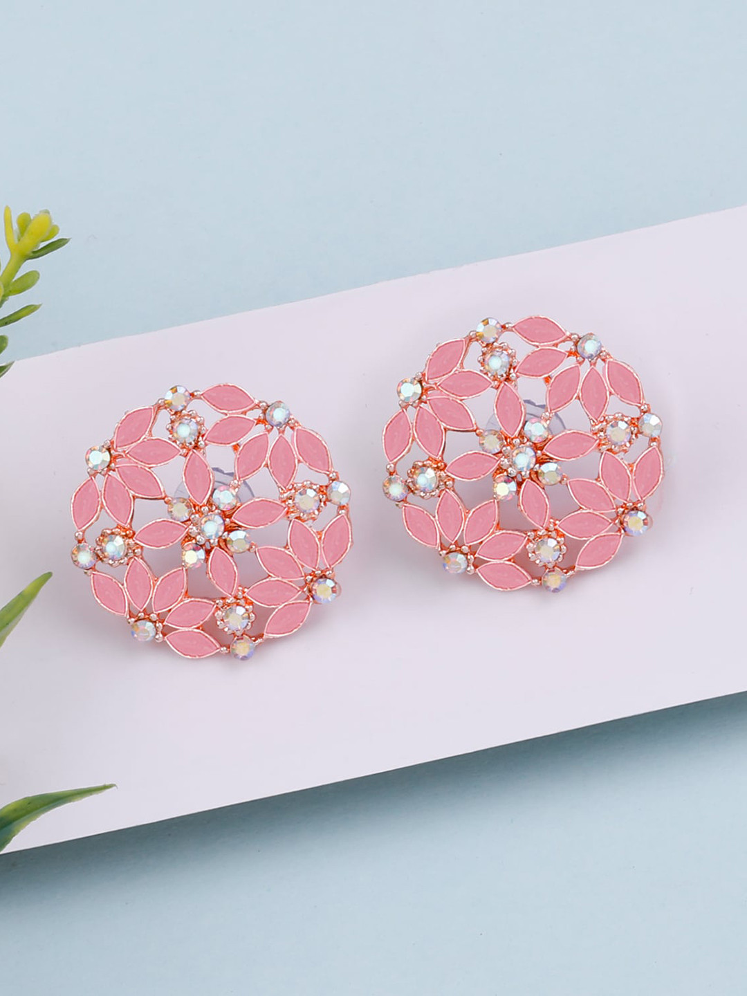 

Silver Shine Gold-Plated Contemporary Studs Earrings