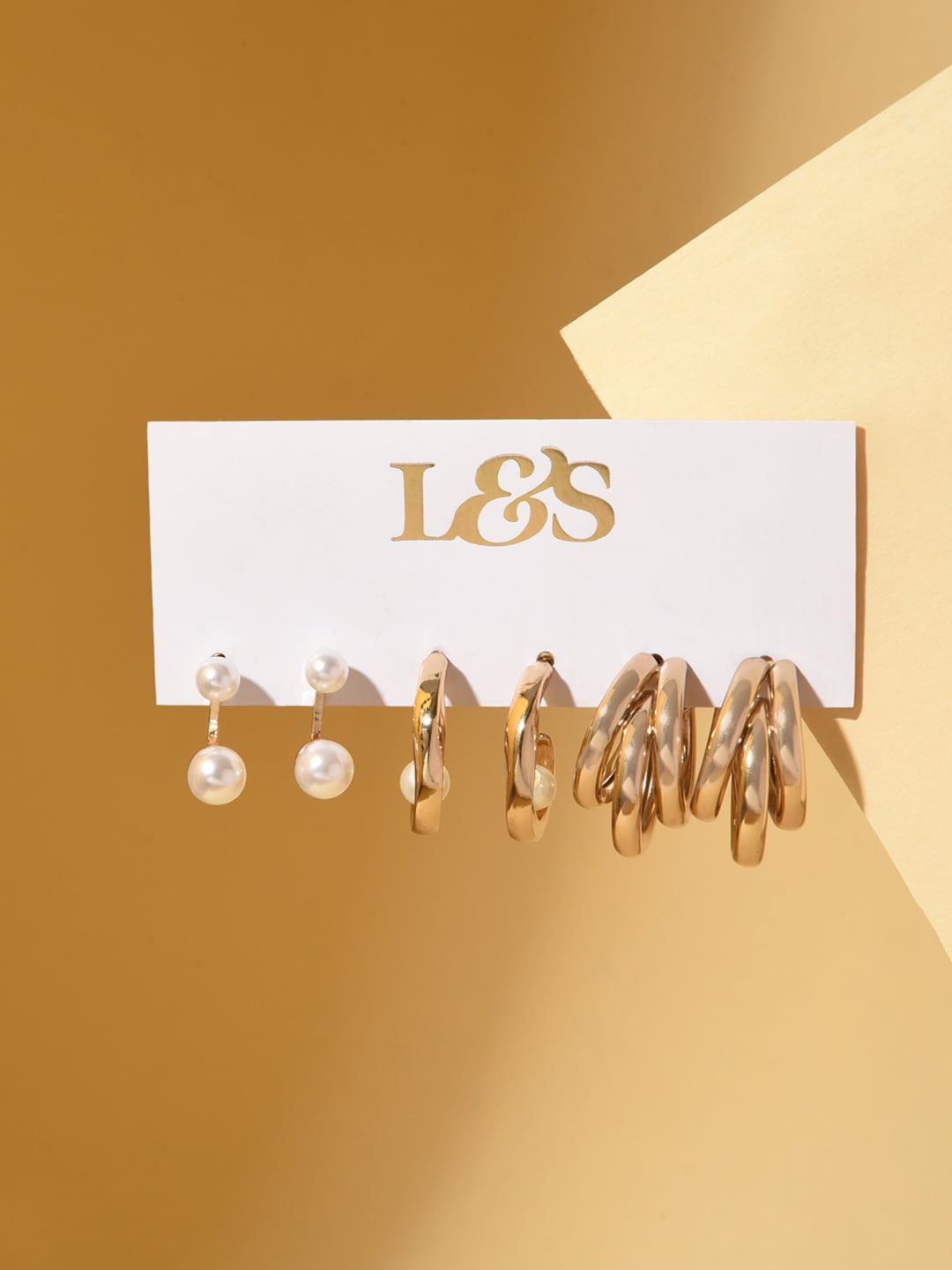 

Lilly & sparkle Set Of 3 Gold-Plated Contemporary Hoop Earrings