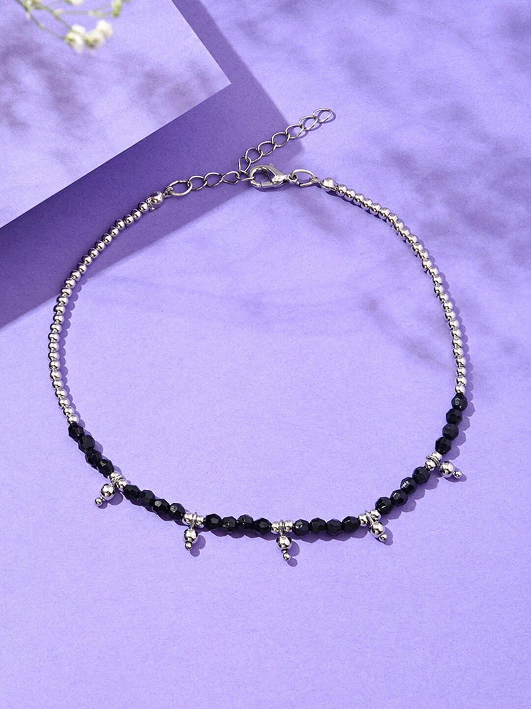 

Lilly & sparkle Silver-Plated Beaded Anklet