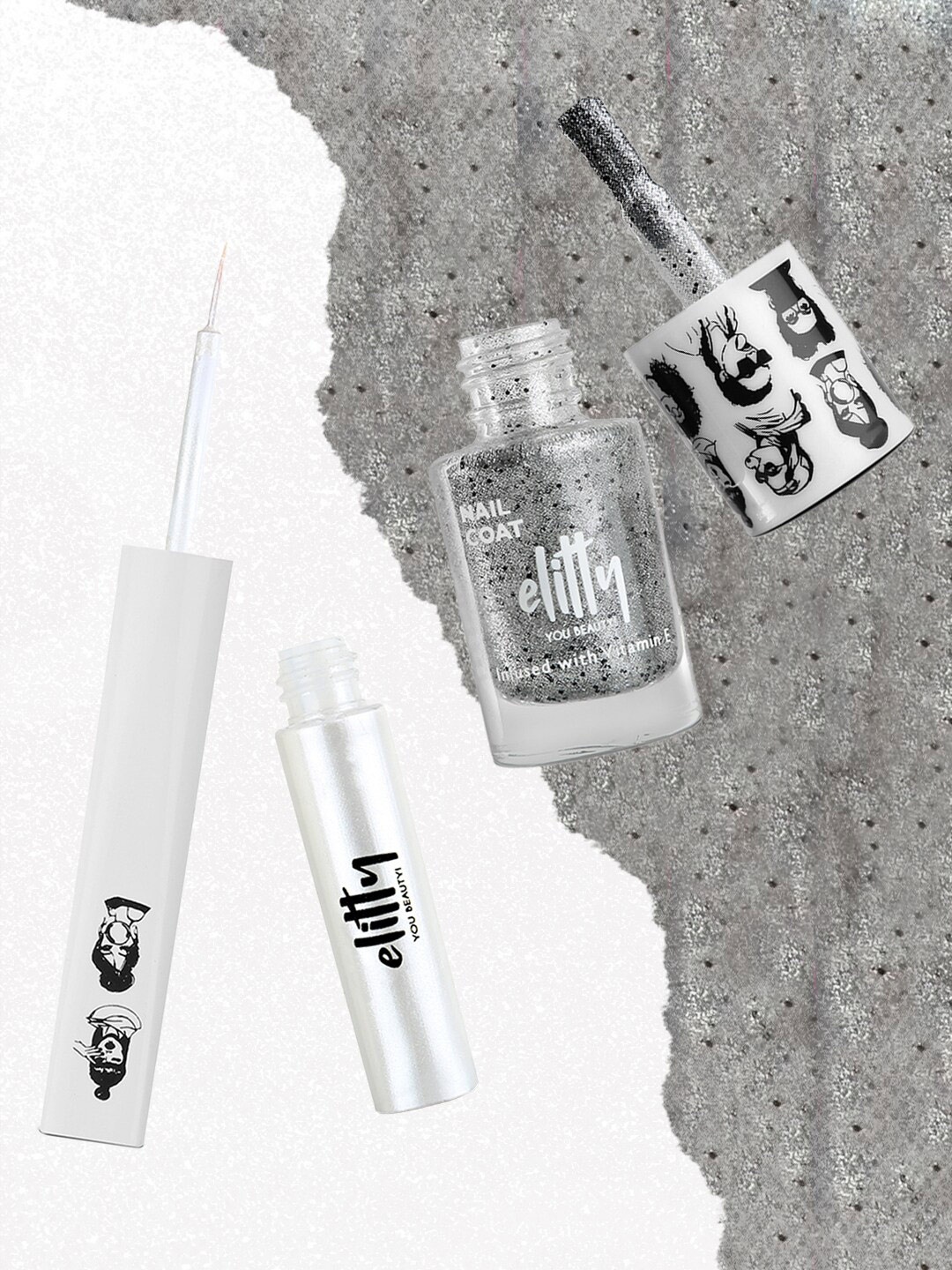 

Elitty Pack of 2 - Cloud Nine Eyeliner & Ice Breaker Nail Paint - Blue my Mind combo, White