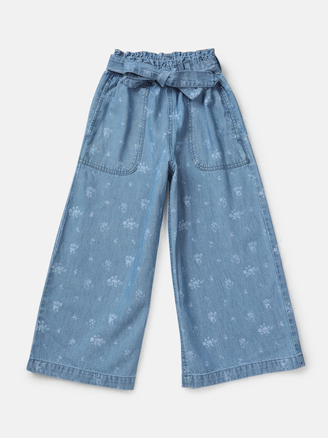 

Gini and Jony Infant Abstract Printed Plain Oversized Denim Culottes, Blue