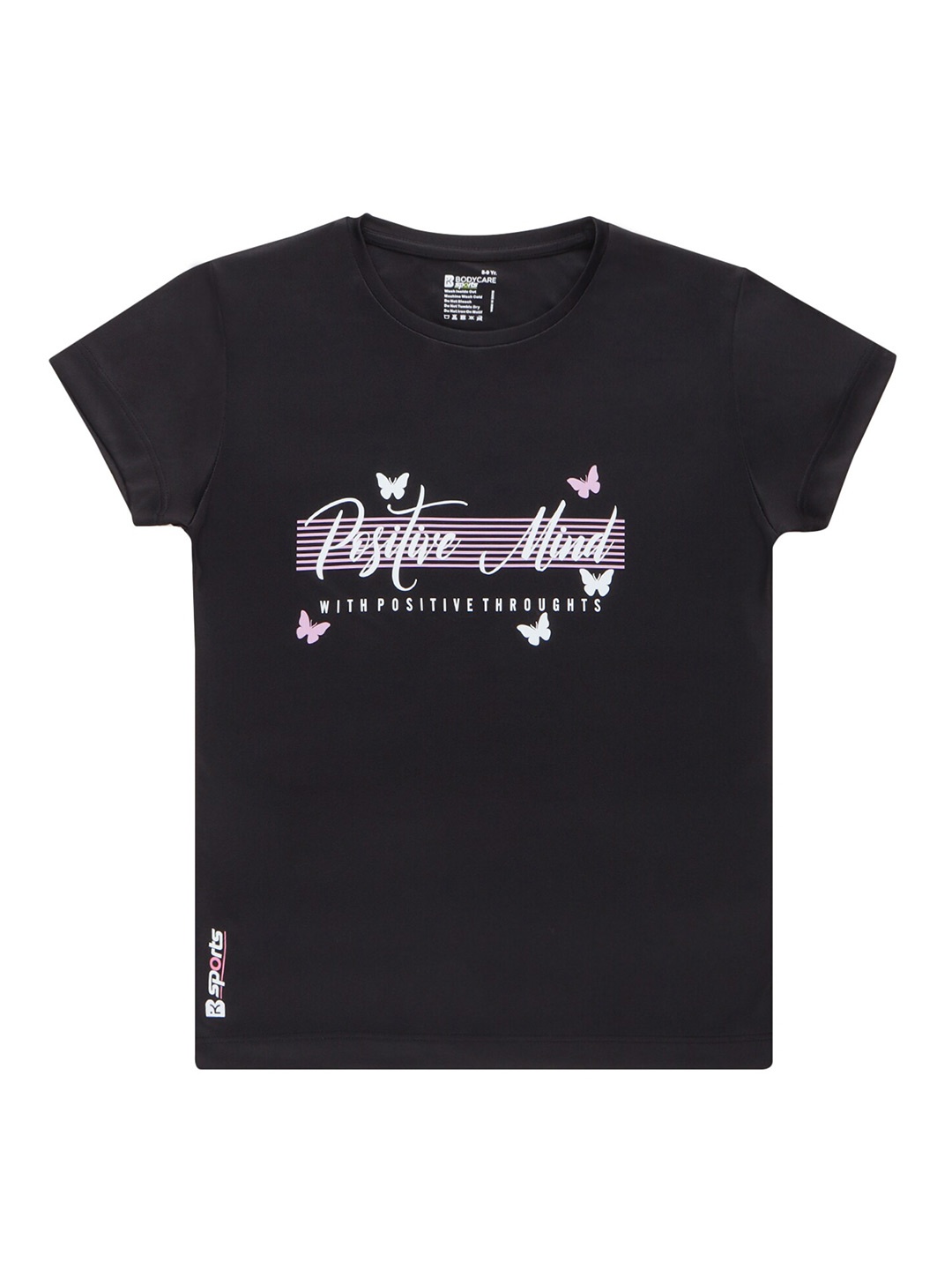 

Bodycare Kids Girls Typography Printed T-shirt, Black