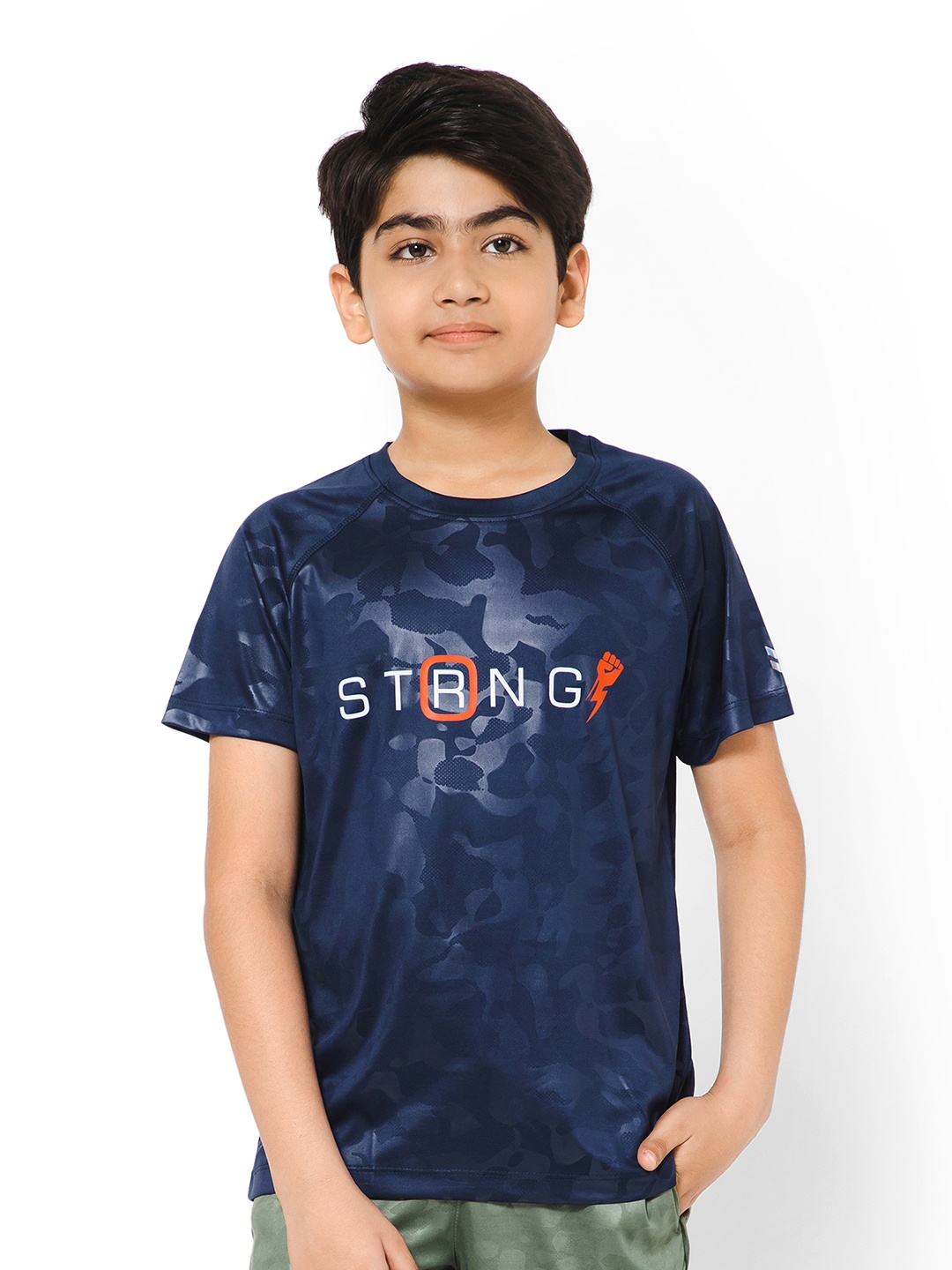

Bodycare Kids Boys Abstract Printed Casual T-Shirt, Navy blue