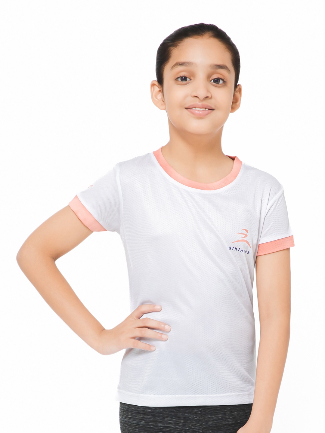 

Bodycare Kids Girls Round Neck Short Sleeves Casual T-Shirt, White