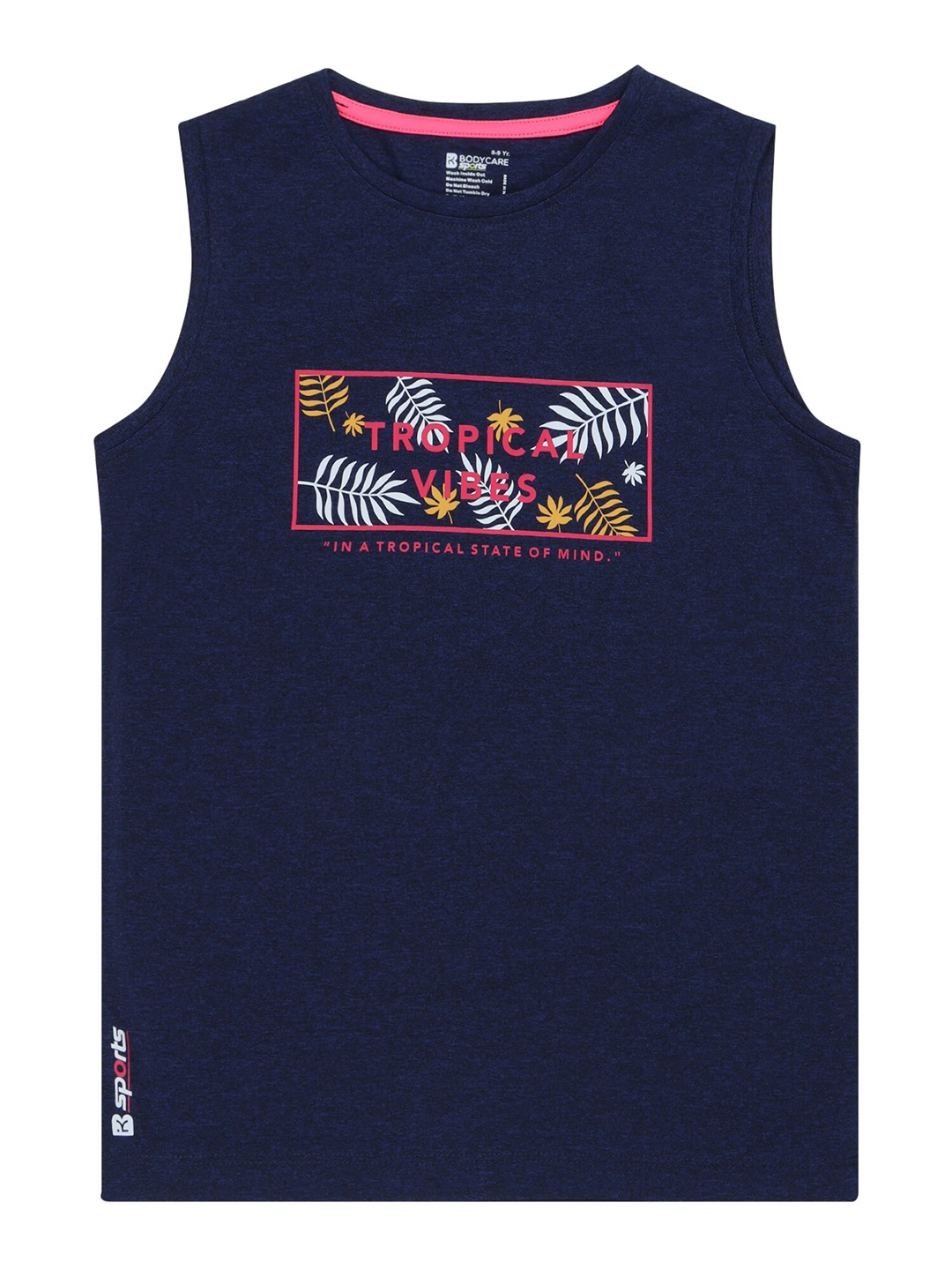 

Bodycare Kids Girls Graphic Printed Sleeveless Casual T-Shirt, Navy blue