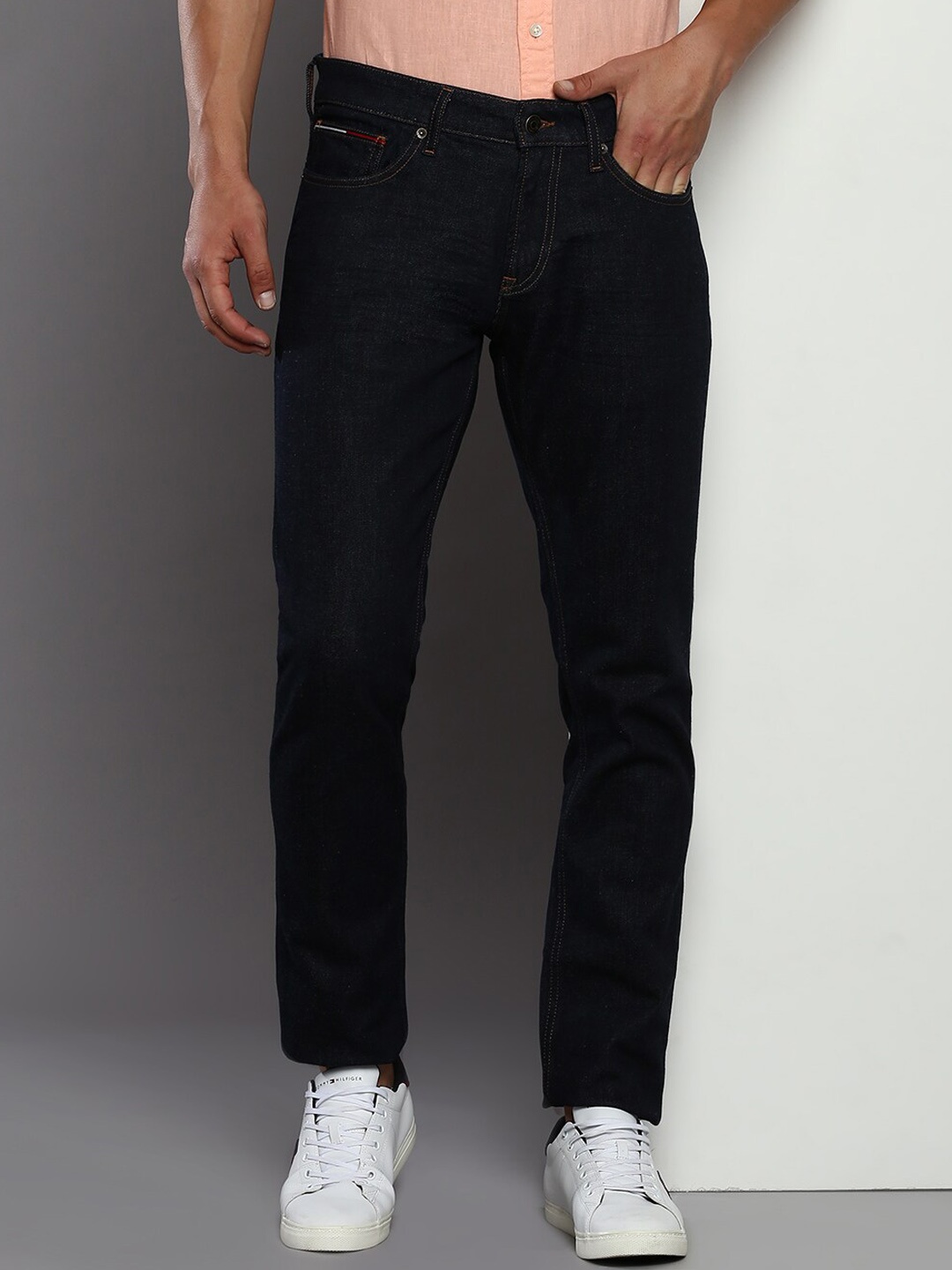 

Tommy Hilfiger Men Mid-Rise Slim Fit Cropped Jeans, Navy blue
