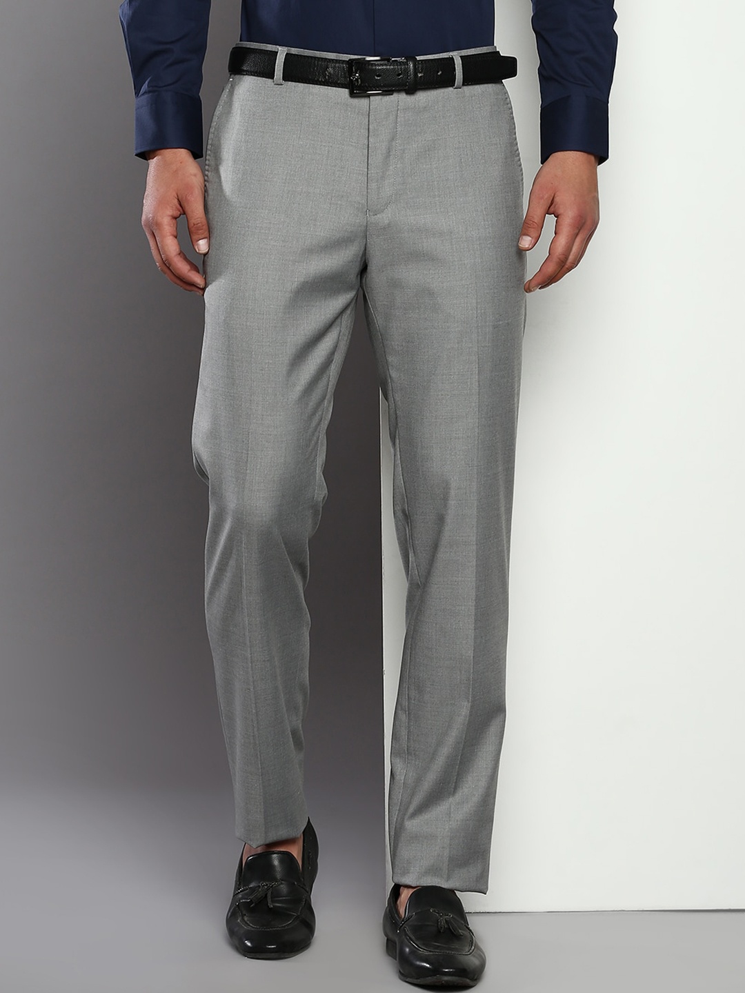 

Tommy Hilfiger Men Mid Rise Formal Trousers, Grey