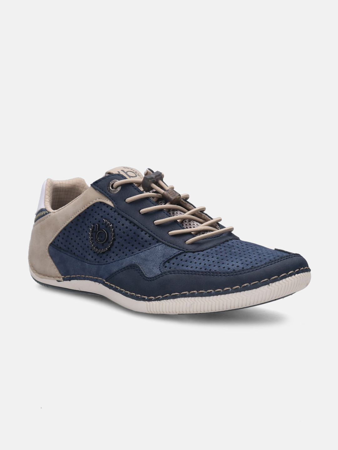 

Bugatti Men Canario Embellished Perforations Comfort Insole Contrast Sole Sneakers, Navy blue
