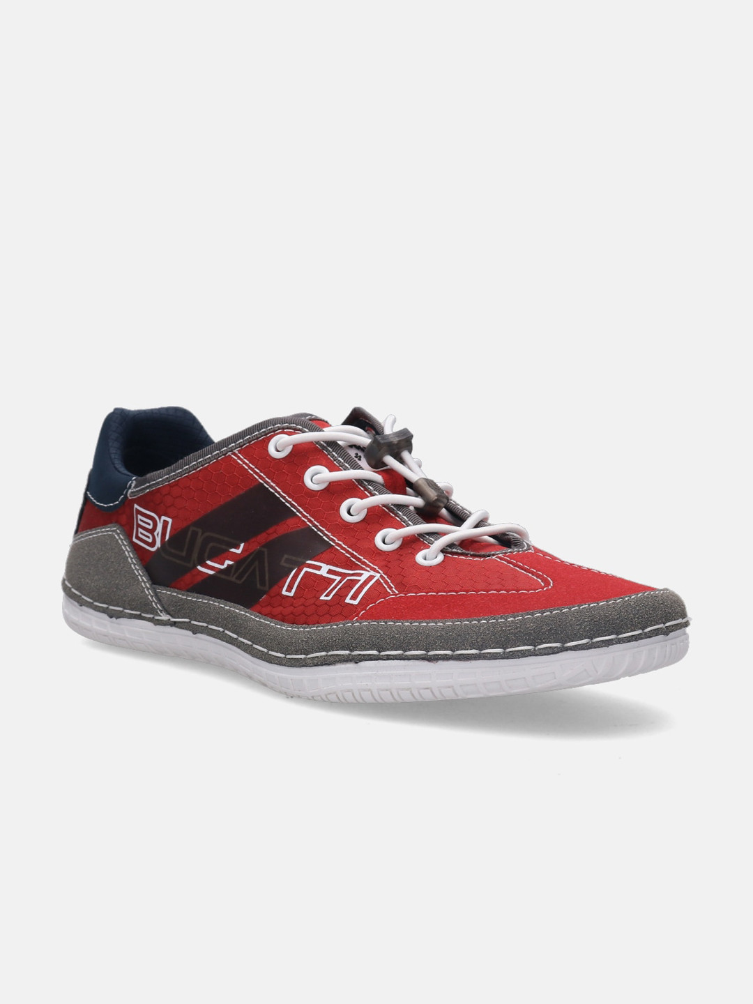

Bugatti Men Bimini Textured Comfort Insole Contrast Sole Sneakers, Red