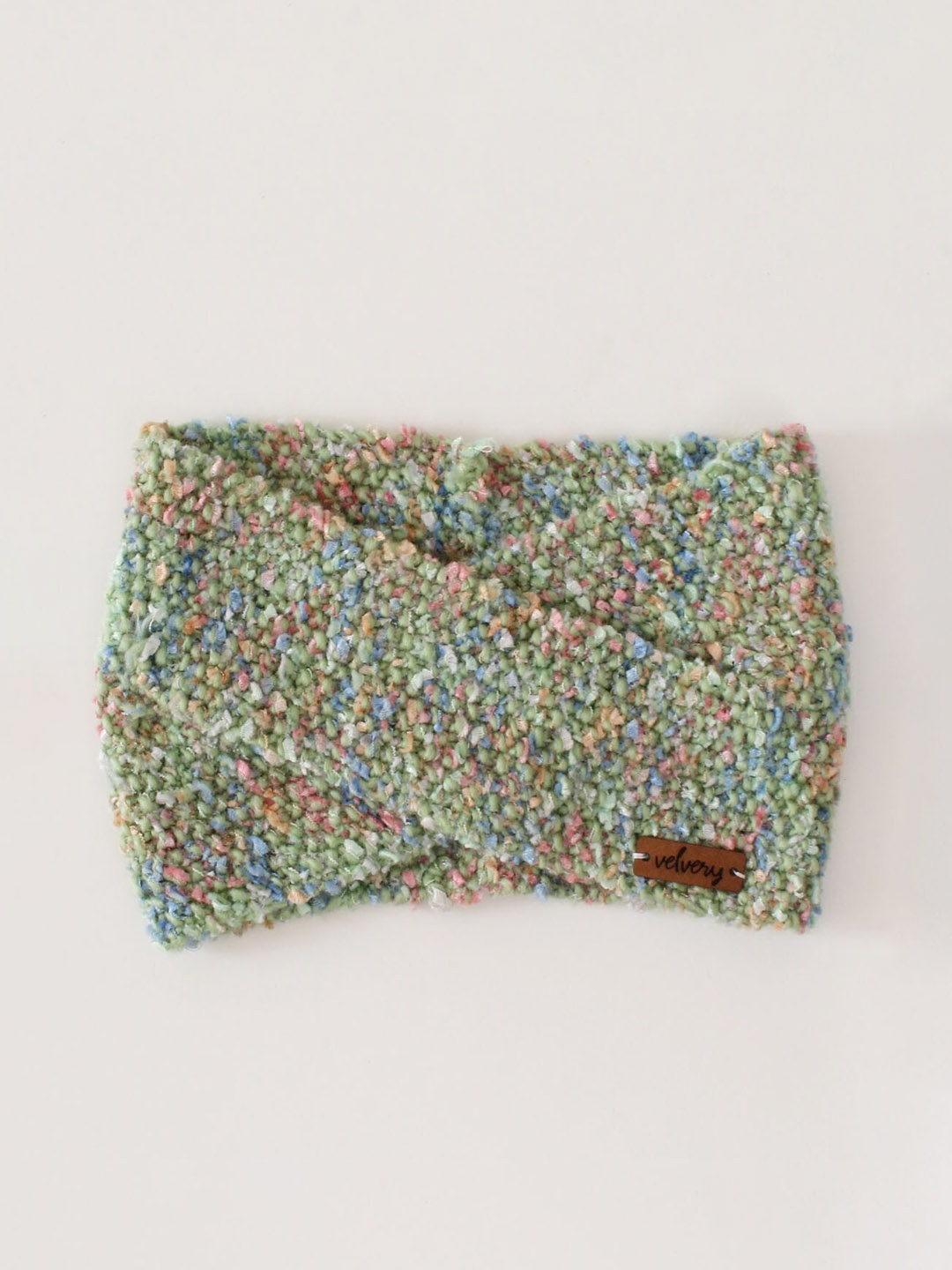 

Velvery Self Design Wool Headwrap, Green