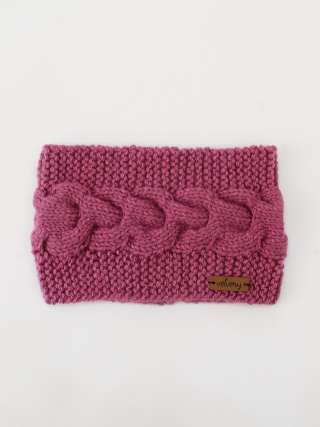 

Velvery Women Cable Design Woollen Headband, Purple