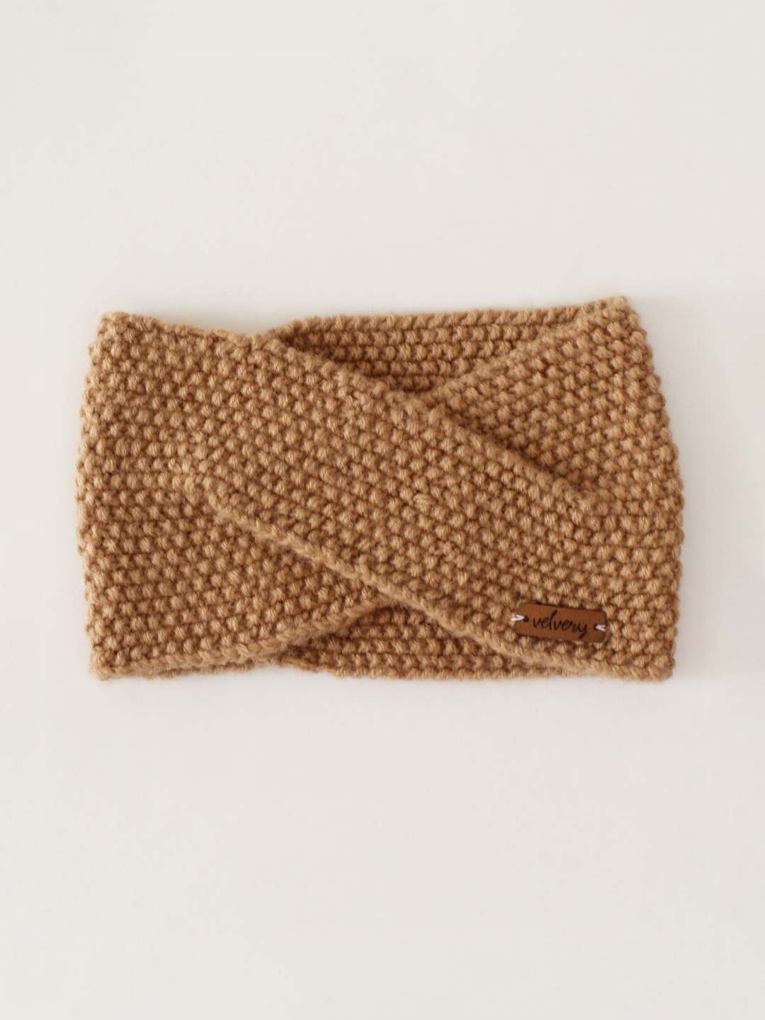 

Velvery Self Design Woollen Headwrap, Beige