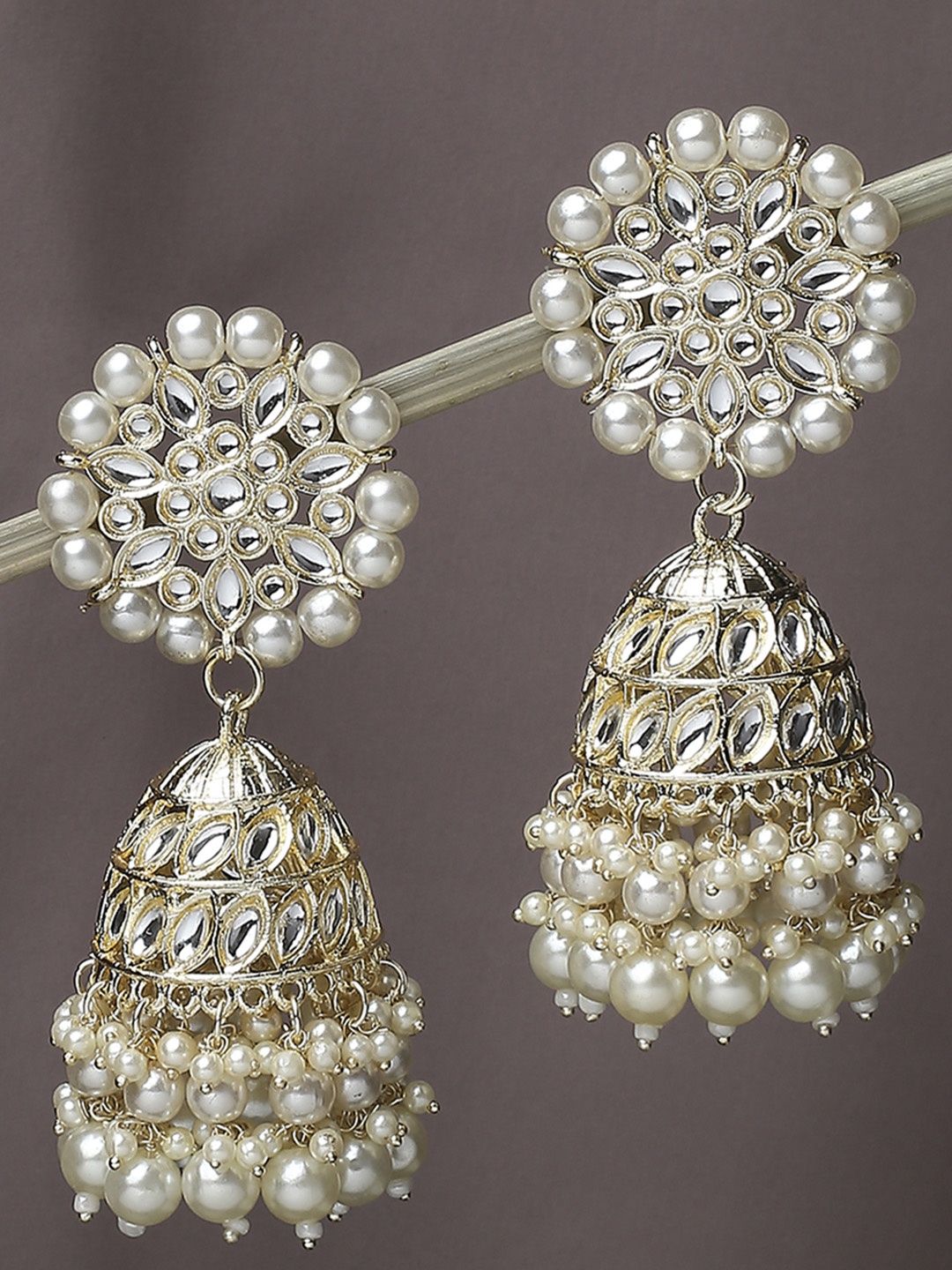 

OOMPH Gold-Plated Dome-Shaped Jhumkas Earrings