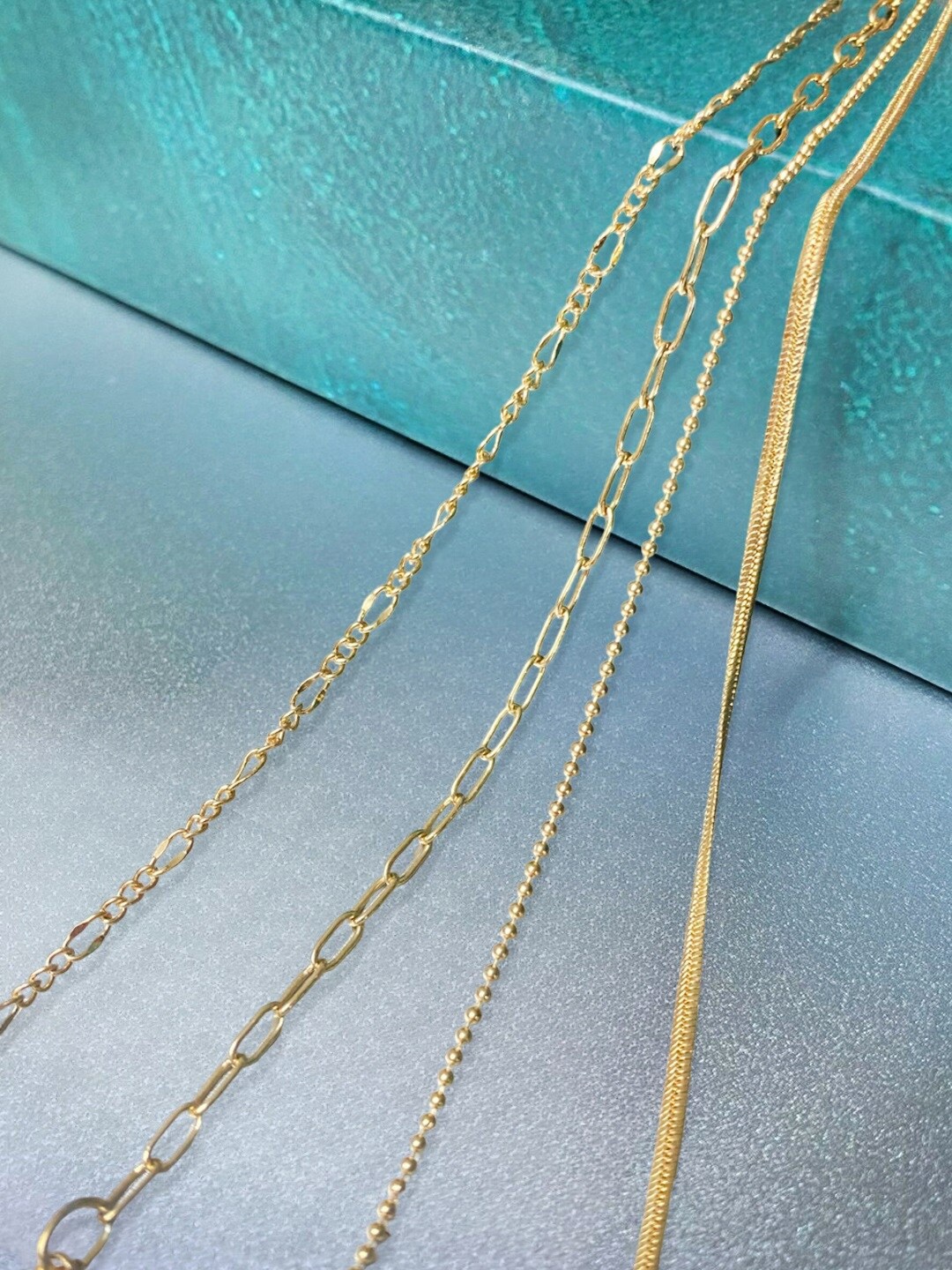 

OOMPH Set Of 4 Gold-Plated Chain Multi Layer Link Bracelet