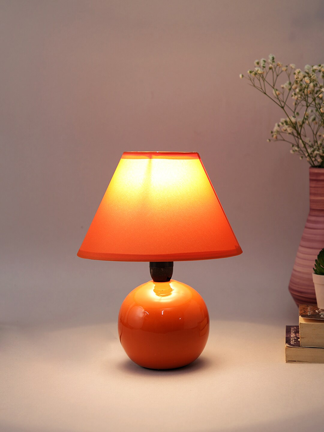 

TAYHAA Orange-Coloured Polished Ceramic Table Lamp