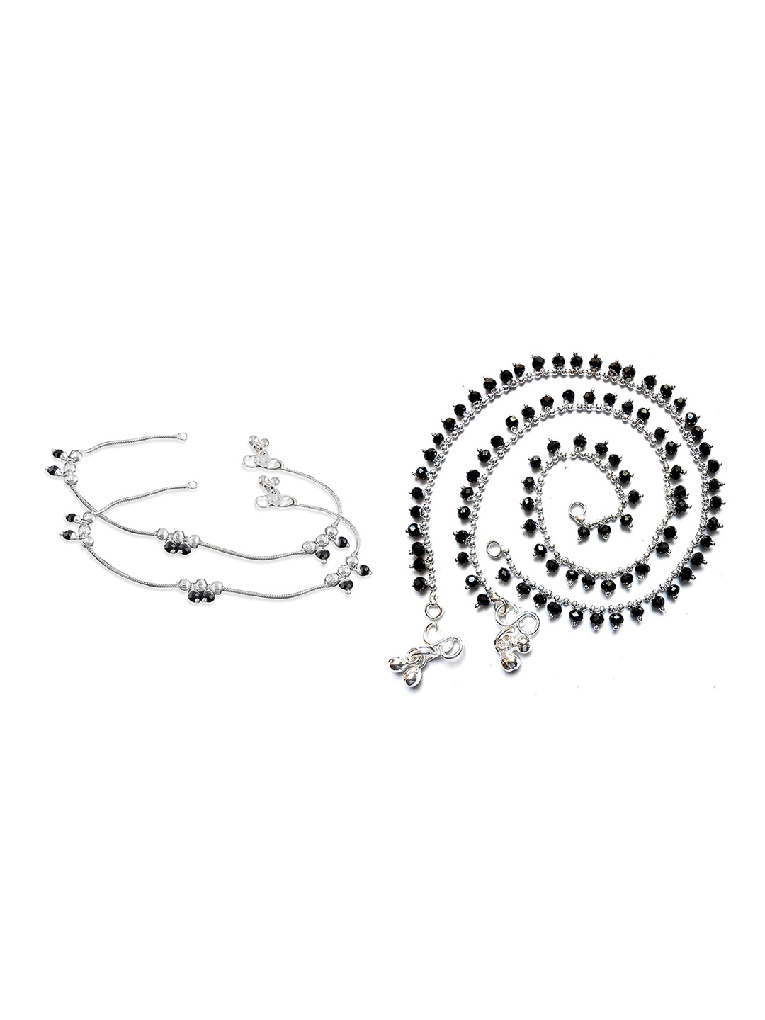 

RUHI COLLECTION Set Of 2 Silver-Plated Anklets