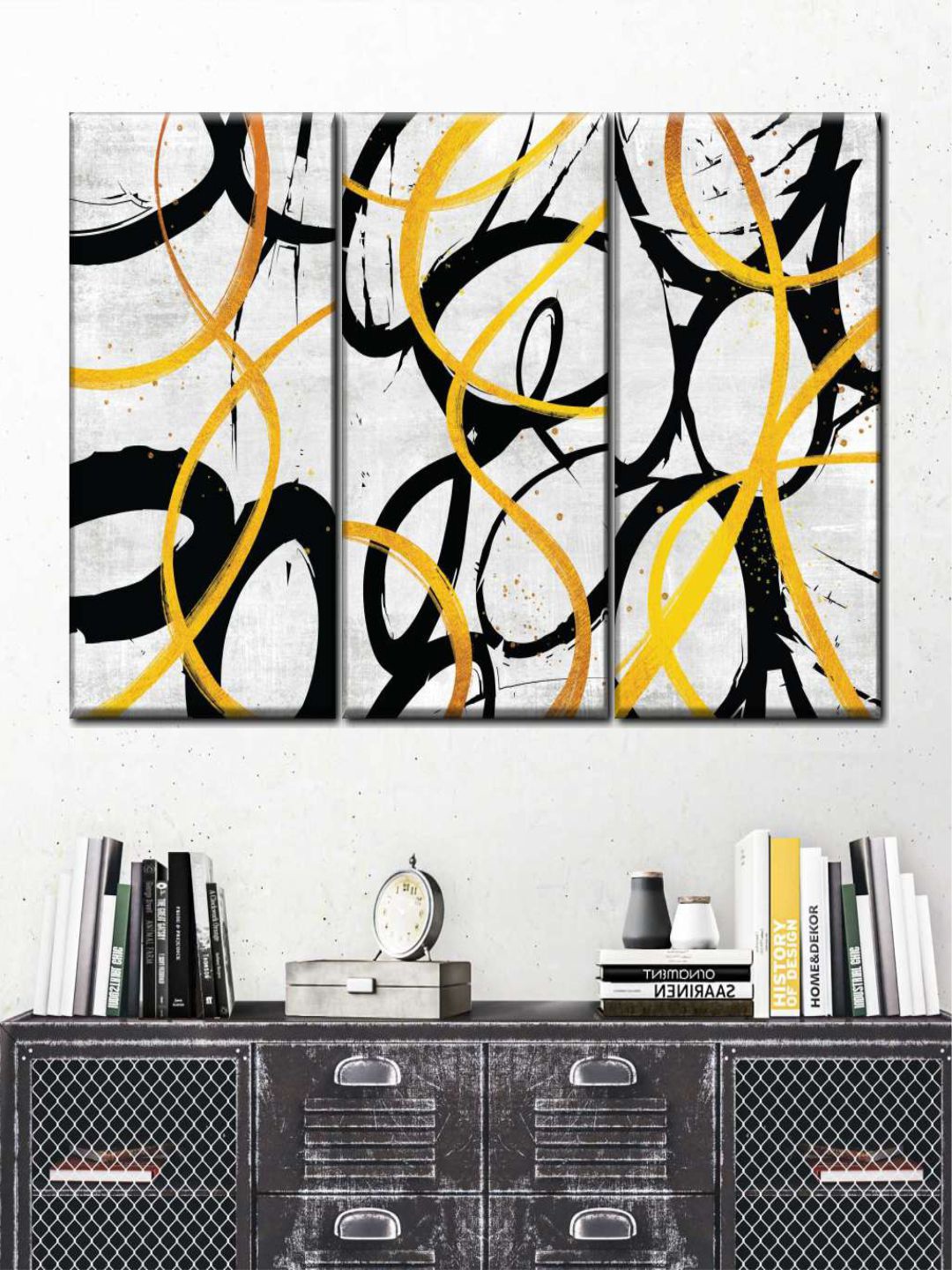 

POSTERS AND TRUSS White & Black 3 Pieces Painting Wall Art