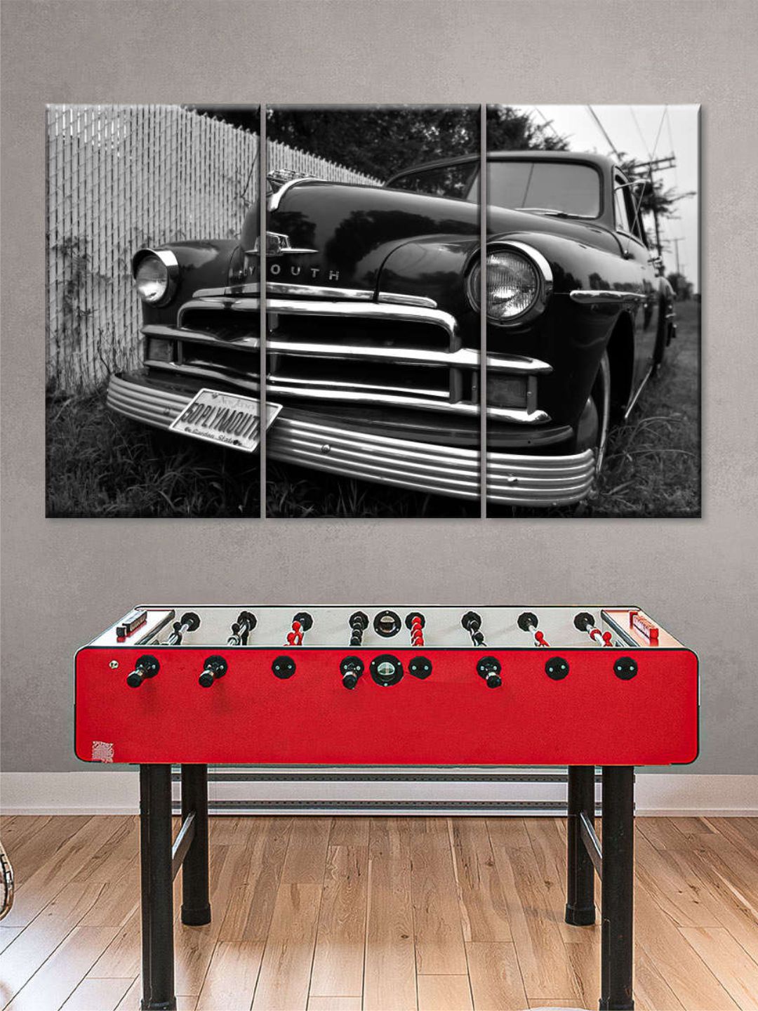 

POSTERS AND TRUSS Black & Grey 3 Pieces Bike And Lamp Wall Art