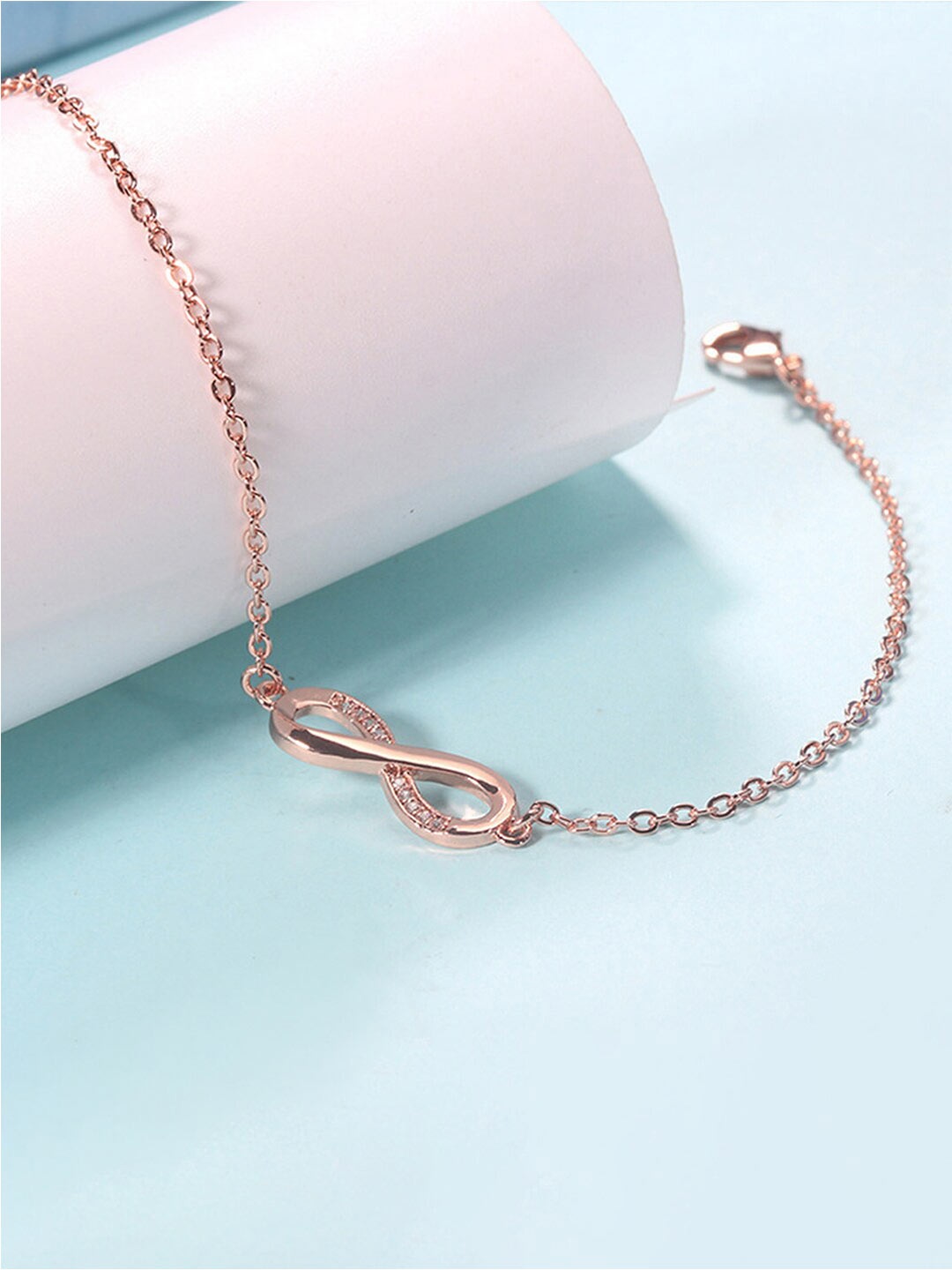 

Peora Rose Gold-Plated Cubic Zirconia Charm Bracelet
